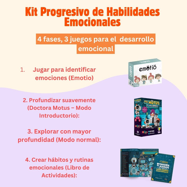 🧠💛Kit desarrollo emocional: Juego emociones + juego conversaciones  + libro de actividades
