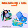 Pack 2 Puzzles de Fantasía y exploración: Maletita Bella duermiente + Mapa Mundi
