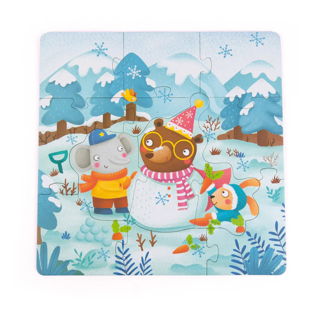 ¡Maleta 4 Puzzles de las Estaciones! - Desarrollo y Aprendizaje para Niños