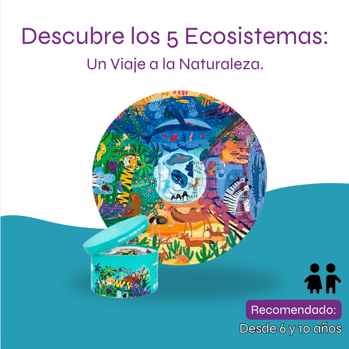 Puzzle: Animales alrededor del Mundo - Selva, Bosque, Mar y Desierto